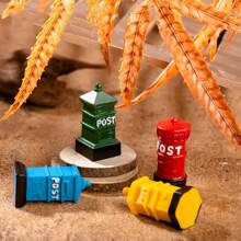 1pc Micro Landscape Resin Craft Vintage Style Mailbox - Blue - View 2