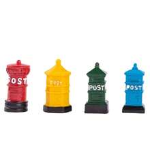1pc Micro Landscape Resin Craft Vintage Style Mailbox - Blue - View 4