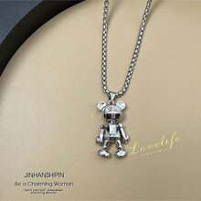 Articulated Teddy Bear Sweater Pendant Necklace, A Jewelry Gift For Couples - Bear - View 3