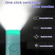 1入迷你LED手電筒，淺藍色，明亮且便攜，口袋大小，配有Type C充電口和電源存儲功能，是露營、戶外活動或緊急情況的理想選擇 - 淺藍色 - 查看 3