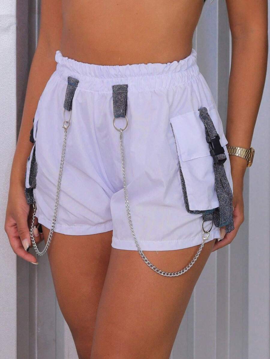 Women Shorts - 白色 - 查看 1