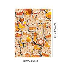 50-52入組,含有龍年慶祝貼紙,適用於聖誕節、萬聖節、新年、情人節、復古風格、歐式花卉和植物圖案、文具紙、學校用品或卡片diy裝飾包裝貼紙 - 彩色 - 查看 2