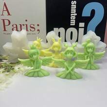 1個帶翅膀細節的天使翻糖矽膠模具,適用於蛋糕裝飾、烘焙、巧克力、香氛石膏和蠟燭製作 - 無色 - 查看 2