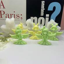 1個帶翅膀細節的天使翻糖矽膠模具,適用於蛋糕裝飾、烘焙、巧克力、香氛石膏和蠟燭製作 - 無色 - 查看 9