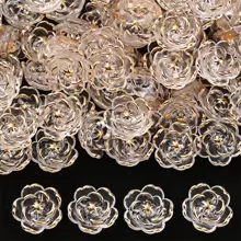 20pcs 17mm Acrylic Hot Stamping Rose DIY Jewelry Making Clothing Earrings Decoration