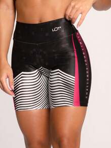 Women's Fitness Shorts Gym Suplex Printed Varied Invicta Collection Lot Fitness - 玫紅色 - 查看 2