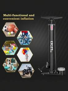 High Pressure Manual Air Pump Suitable For Electric Bike, Bicycle - Black - View 5