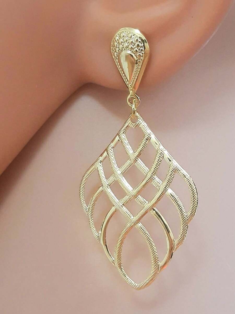 Stud Earrings - 金黃色 - 查看 1