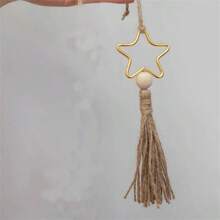 1pc/3pcs/5pcs Al-Adha Decorations, Tassel Five-Pointed Star & Moon Decor, Al-Adha Decor, Home Decor, Room Decor, Wall Decor Gifts Birthday Graduation E-I-D - Gold - View 2