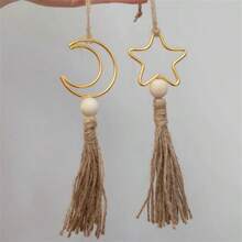 1pc/3pcs/5pcs Al-Adha Decorations, Tassel Five-Pointed Star & Moon Decor, Al-Adha Decor, Home Decor, Room Decor, Wall Decor Gifts Birthday Graduation E-I-D - Gold - View 6