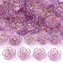 20pcs 17mm Acrylic Hot Stamping Rose DIY Jewelry Making Clothing Earrings Decoration