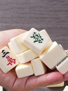 Mini Portable Mahjong Game Box Set For Travel And Entertainment - Multicolor - View 5