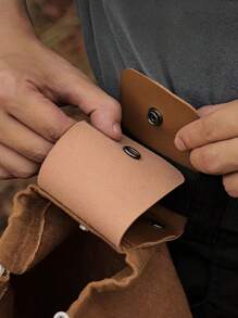 Collapsible Foraging Bag - Perfect For Harvesting Fruits And Berries On Hiking And Camping Trips - Durable Leather And Canvas Material - Convenient Belt Bag Design - Coffee Brown - View 6