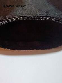 1 件新時尚化妝包,帶有簡單心形印花 - 多功能化妝包/手拿包/便攜式手提包,非常適合旅行或送禮,易於攜帶帶拉鍊的化妝收納包/盥洗包 - 黑色 - 查看 9