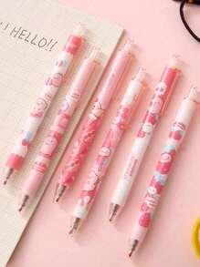 6pcs Pink Cartoon Little Dinosaur Neutral Pens(Random) - Pink - View 5
