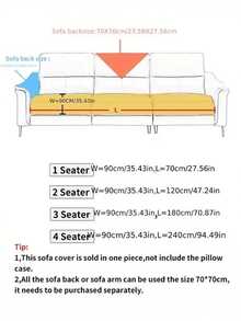 1pc Universal Solid Color Chenille Sofa Cushion, Simplicity, High-Grade Feeling, Anti-Skid, Pet Anti-Dirty, Home Decorative - White - View 3