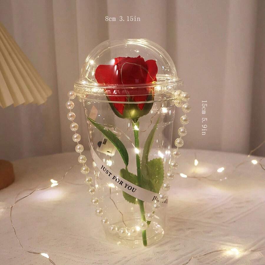 1 件玫瑰香皂花,適合情人節、七夕節、教師節禮物送給女朋友、女士 - 玫紅色 - 查看 1