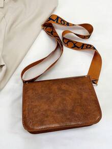 新款休閒迷你時尚金屬鎖紅色包女式肩袋 - 棕色 - 查看 4