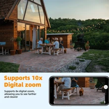 One 5mp Rotating Hd Smart Surveillance Wireless Wifi Camera 4x Body Tracking Two-Way Audio Nighttime Home Security Monitoring - White - View 9