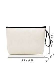 Jesus Is All My Hope Letter Pattern Cosmetic Bag, Biblical Letter Elements, Gift Representing Faith, Christmas Gift For Christianity, Beige Polyester Foldable Zipper Storage Bag With Handle, Toiletry Bag, Suitable For Personal Travel, College Student Cosmetics Storage, Back To School Gifts, Gifts For Christians, Fun Gifts - Beige - View 4