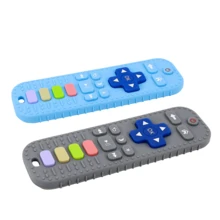 1 件儿童出牙玩具，遥控形状，适合男孩和女孩握持的婴儿出牙凝胶！生日礼物婴儿玩具 - 灰色 - 查看 4