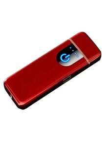 USB Lighter Rechargeable Fingerprint Sensor Model MEGAN SHOP - Red - View 2