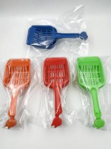 2pcs/Set Plastic Litter Scoop With Mesh, One Large And One Small, Portable Pet Waste Cleaning Tool For Cats And Small/Medium Dogs - Green - View 6