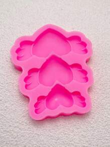3 Size Angel Wings & Heart Shape & Decoration, Silicone Mold For Diy Resin Casting, Aromatherapy Gypsum Craft - Pink - View 4