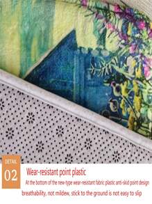 1pc Retro Pattern, Modern Luxury Style Entrance Doormat For Living Room, Kitchen, Foyer - Non-Slip, Absorbent Floor Carpet - Multicolor - View 2