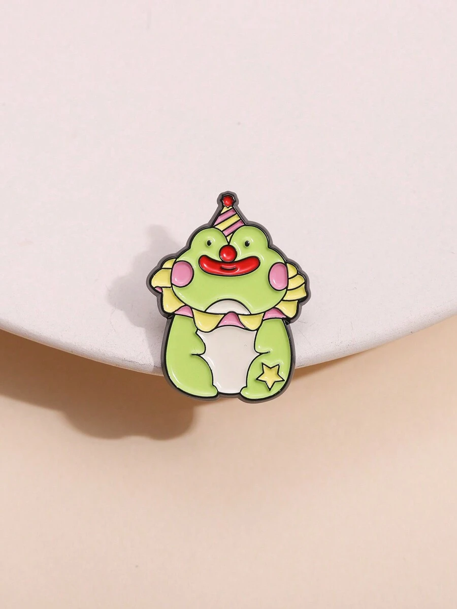 1 件可愛小丑青蛙造型卡通動物胸針,男女通用日常配件 - 動物 - 查看 1