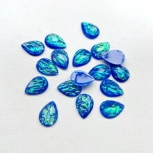 25pcs 13*18mm Teardrop Rhinestone Embellishments For Scrapbook Diy Jewelry Making Wedding Decoration - Royal Blue - View 1