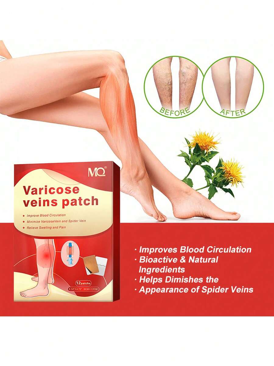 Varicose Veins Treatment Leg Heating Patch Strengthen Capillary Health And Improve Blood