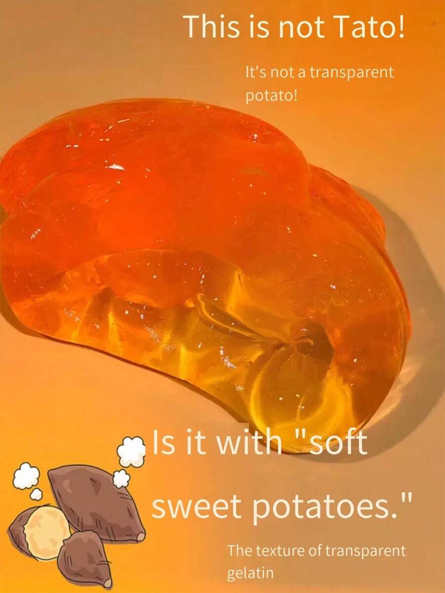 透明新烤地瓜款擠壓黏土,隨著遊玩而變大,減壓黏土玩具 - 黃色 - 查看 1