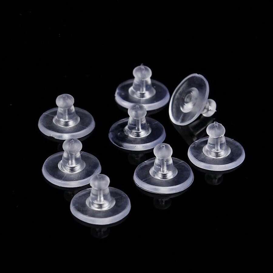 1pack(50pcs) Women's Handmade Diy Earring Accessories Plastic Ear Plugs & Earring Backs & Stoppers - Multicolor - View 1