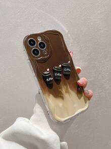 Coffee Colored Tpu Shockproof Phone Case With Glossy Finish Compatible With Iphone 15 - Multicolor - View 2