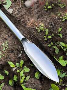 1入不鏽鋼花園鏟子&鏟,用於種植花卉、挖掘蔬菜、戶外工具 - 銀色 - 查看 6