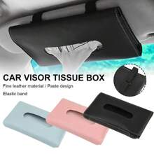 Car Creative Sun Visor Tissue Box Leather Car Sunshade Visor Hanging Tissue Case Car Armrest Tissue Box Car Hanging Tissue Storage Container
