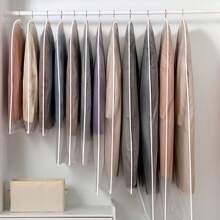 1 件/5 件/10 件透明防水衣服防尘罩适用于外套/西装/连衣裙，可洗挂衣袋，防尘罩男孩情人节心形女士情人节 - 白色 - 查看 8