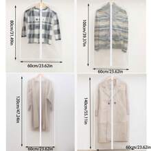 1 件/5 件/10 件透明防水衣服防尘罩适用于外套/西装/连衣裙，可洗挂衣袋，防尘罩男孩情人节心形女士情人节 - 白色 - 查看 2