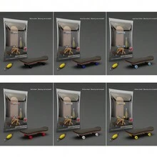 1入五層楓木手指滑板帶軸承輪,合金可擺動支架和pu防滑墊 - 深藍色 - 查看 2