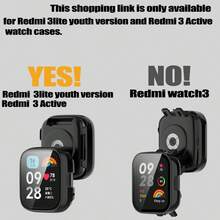 兼容 Redmi Watch 3 Lite 表壳，纯色硬质活动表壳保护套，兼容 Redmi Smartwatch 3 青春版 - 黑色 - 查看 4