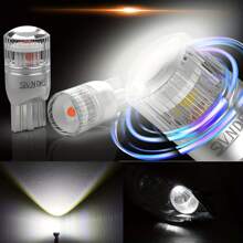 2入組鋁合金led汽車燈泡,帶鏡片,t10車牌燈,白色/黃色/藍色/紅色,適用於室內照明 - 白色 - 查看 6