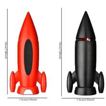 [Multi-Functional Knife Sharpener] Manual Creative Ceramic Rocket Shaped Knife & Scissors Sharpener For Home Kitchen Use - Red - View 2