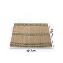 Washable Bamboo Table Placemats - Set Of 6 Rectangular Placemats (30 X 43 Cm) - Mat Made With Hand-Braided Heat Resistant Bamboo For Dining Table - Multicolor - View 2