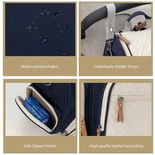 新款時尚輕便旅行背包,大容量、雙肩背帶 - 藏蓝色 - 查看 5