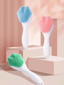 女士用洗臉刷,柔軟刷毛,深層清潔,幫助去除黑頭、污垢,矽膠洗臉刷 - 綠色 - 查看 1