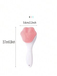 女士用洗臉刷,柔軟刷毛,深層清潔,幫助去除黑頭、污垢,矽膠洗臉刷 - 綠色 - 查看 5