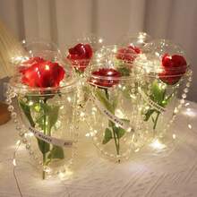 1 件玫瑰香皂花,適合情人節、七夕節、教師節禮物送給女朋友、女士 - 玫紅色 - 查看 4