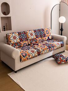 1入組彈性伸展沙發套,適用於1/2/3/4座沙發,包括座墊和靠背套 - 珊瑚橙 - 查看 10