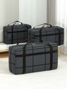 1PC Thickened Super Load-Bearing Composite Material Large Capacity Storage Bag, Quilt Storage Bag, Clothing Storage Bag, Toy Storage Bag, Two-Way Alloy Zipper, Widened And Enlarged Handle, For Storing Large Capacity Miscellaneous Items At Home, Carrying A Large Amount Of Travel Supplies During Travel, Cleaning And Storing In The Miscellaneous Room, And Storing Seasonal Quilts Decorations Decor Festival Decor Room Decor Home Decor Bed Room Decor Bedroom, Organizer, Home Storage